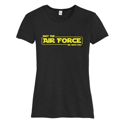 Women's May the Air Force Be With You Tee BLACK/YELLOW