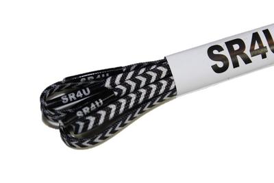 SR4U Premium Soccer Laces BLACK/WHITE_CHEVRON