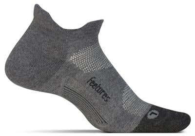 Feetures! Elite Max Cushion No Show Tab Sock GREY