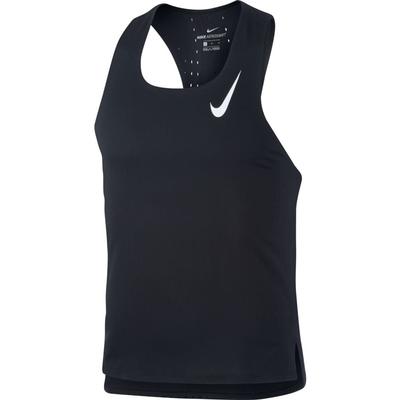Men's Nike AeroSwift Running Singlet BLACK/WHITE