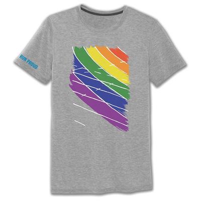 Men's Brooks Distance Graphic Tee HEATHERASH/PRIDE