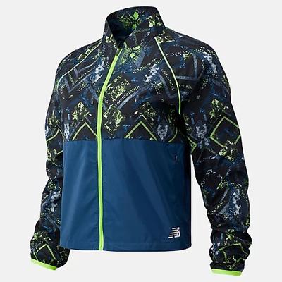 Women's New Balance Printed Velocity Jacket ROGUE_WAVE