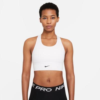 Women's Nike Pro Swoosh Long Line Bra WHITE/WHITE/BLACK