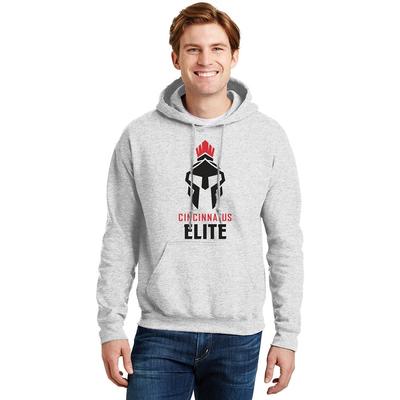 Men's Cincinnatus Elite Pullover Hooded Sweatshirt ASH/BLACK/RED
