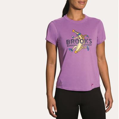 Women's Brooks Distance Graphic S/S HELIOTROPE/BANANA