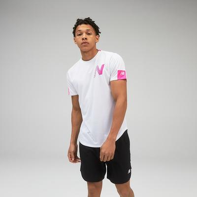 Men's New Balance Printed Fast Flight S/S PINK_GLO