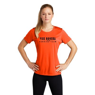 Women's 5Rivers Competitor Short-Sleeve Tech Tee NEON_ORANGE/BLACK/W