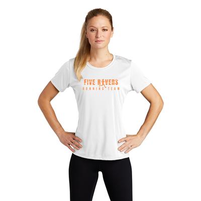Women's 5Rivers Competitor Short-Sleeve Tech Tee WHITE/ORANGE/W