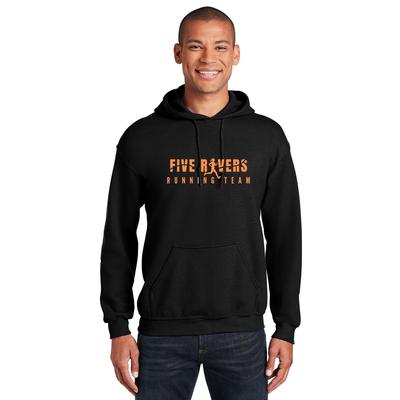 Men's 5Rivers Hooded Sweatshirt BLACK/ORANGE/W