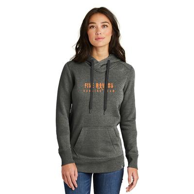 Women's 5Rivers French Terry Pullover Hoodie BLACK_TWIST/ORANGE/W