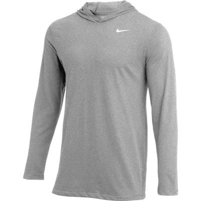 Men's Nike Dry Long Sleeve Hoodie Tee DARK_GREY_HEATHER