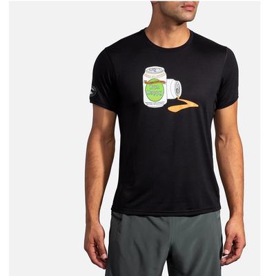 Men's Brooks Distance Graphic Short Sleeve BLACK/RUN_HOPPY