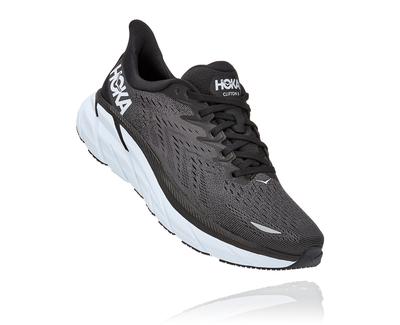 Men's Hoka Clifton 8 BLACK/WHITE