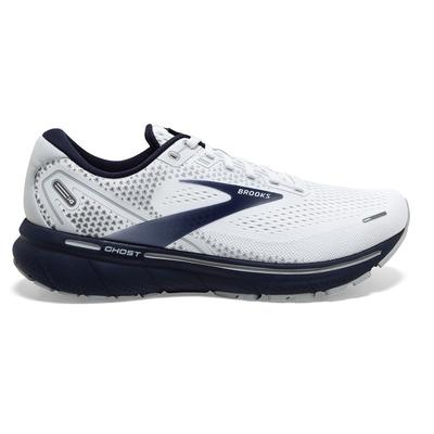 Men's Brooks Ghost 14 WHITE/GREY/NAVY
