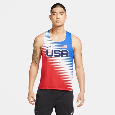 Men's Nike USA Aeroswift Singlet UNIVERSITY_RED/BLACK