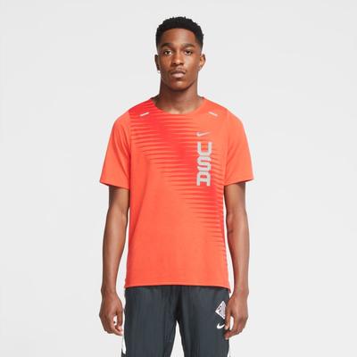 Men's Nike USA Rise 365 Short Sleeve Top CHILE_RED