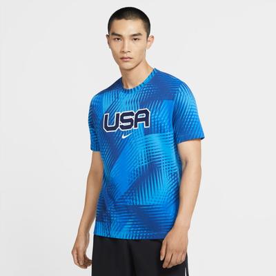 Men's Nike Mixed Relays Short Sleeve Top PHOTO_BLUE
