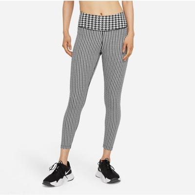 Women's Nike One Icon Clash Leggings WHITE/BLACK/CHILE_RD