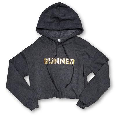  Women's Sponge Fleece Cropped Runner Hoodie