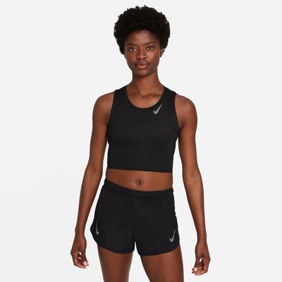 Women's Nike Dri-FIT Race Cropped Running Tank BLACK