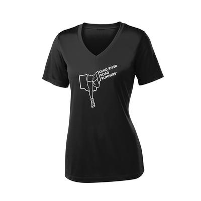 Women's ORRRC Competitor V-Neck Short-Sleeve Tech Tee BLACK/WHITE