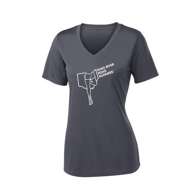 Women's ORRRC Competitor V-Neck Short-Sleeve Tech Tee IRON_GREY/WHITE