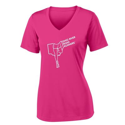 Women's ORRRC Competitor V-Neck Short-Sleeve Tech Tee PINK_RASPBERRY/WHITE