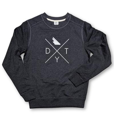 DYT Re-Fleece Crew CHARCOAL_HTR/WHITE