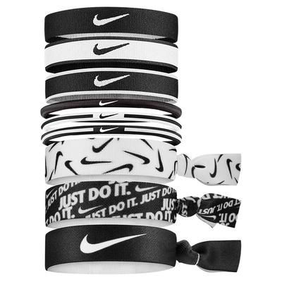 Women's Nike Mixed Pony Tail Holder 9Pk BLACK/WHITE/BLACK