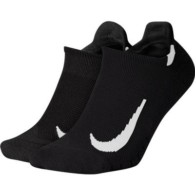 Unisex Nike Multiplier Running No-Show Socks (2 Pairs) BLACK/WHITE