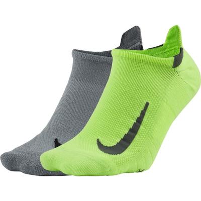Unisex Nike Multiplier Running No-Show Socks (2 Pairs) MULTICOLOR/GREY