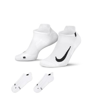 Unisex Nike Multiplier Running No-Show Socks (2 Pairs) WHITE/BLACK