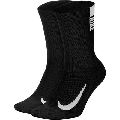 Unisex Nike Multiplier Crew Sock (2 Pairs) BLACK/WHITE