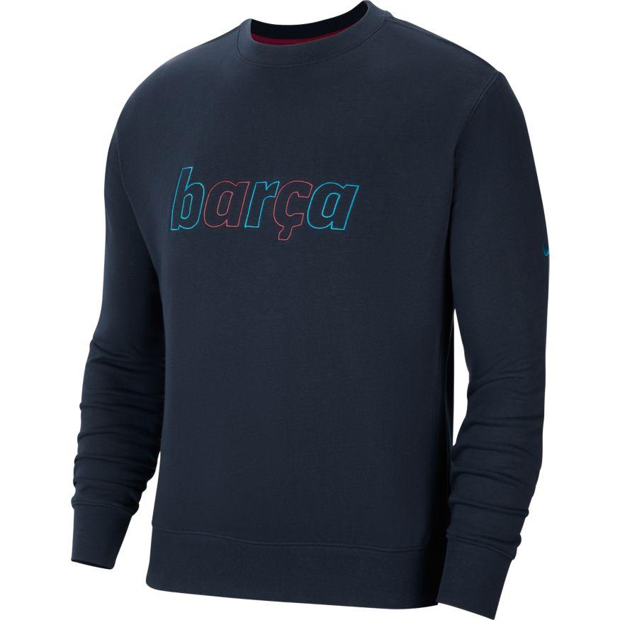 Nike Fc Barcelona Men's French Terry Crew Sweatshirt