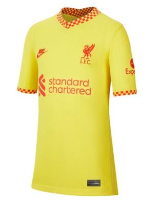 Nike Liverpool FC 3rd Jersey 21/22 Youth Yellow/Rush Red
