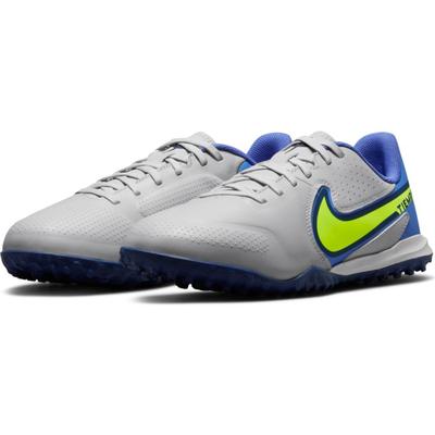 Nike Jr. Tiempo Legend 9 Academy Turf Soccer Shoe Grey/Volt/Sapphire