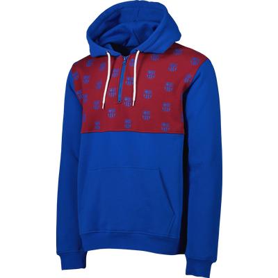 FC Barcelona 1/4 Zip Pattern Hoodie Sport Design Sweden