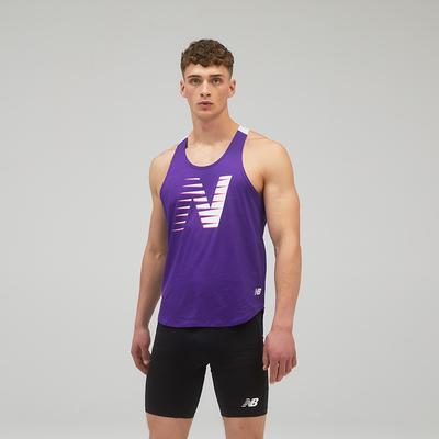 Men's New Balance Printed Fast Flight Singlet DEEP_VIOLET_HEATHER