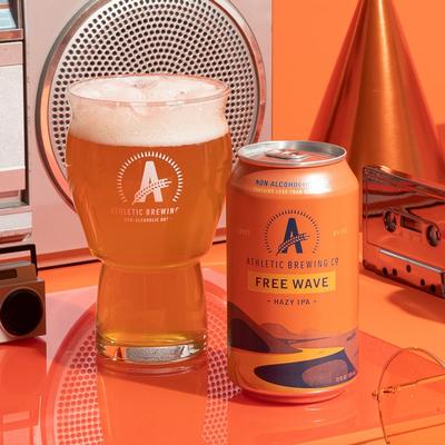Athletic Brew Co. Non-Alcoholic Beers 12oz. can FREE_WAVE_HAZY_IPA