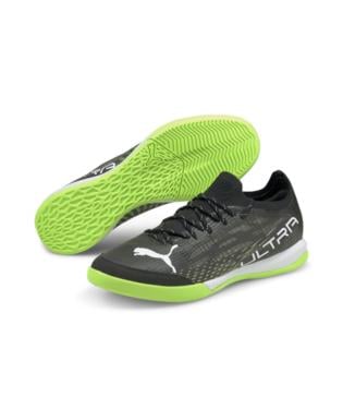 Puma Ultra 1.3 Pro Court Indoor Soccer Shoe BLACK/WHITE/GREEN