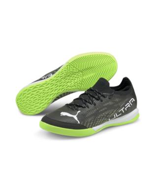 Puma Ultra 1.3 Pro Court Indoor Soccer Shoe BLACK/WHITE/GREEN