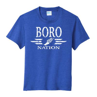 Youth Boro Nation Fan Favorite Blend Tee TRUE_ROYAL_HTR/WHITE