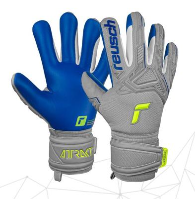 Reusch Attrakt Freegel Silver Finger Support GK Glove GREY/BLUE/YELLOW