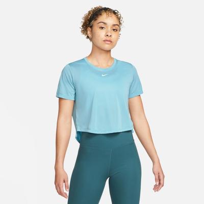 Women's Nike Dri-FIT One Standard Fit Short-Sleeve Cropped Top WORN_BLUE/WHITE