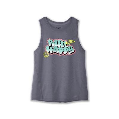 Women's Brooks Distance Graphic Tank HEATHER_SHADOW_GREY