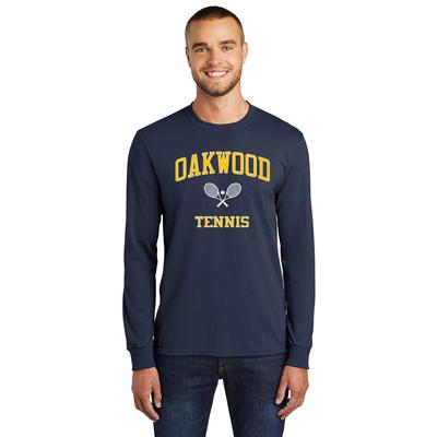 Men's Oakwood Tennis Long-Sleeve Cotton Blend Long-Sleeve NAVY/GOLD/WHITE