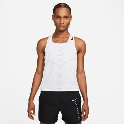 Men's Nike Dri-FIT ADV AeroSwift Racing Singlet WHITE/BLACK