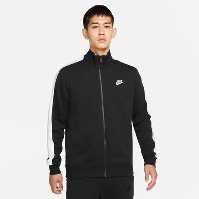 Men's Nike Sportswear Club Fleece Track Jacket BLACK/WHITE/BLACK/WH