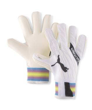 Puma Ultra Grip 1 Hybrid Pro Goalkeeper Gloves WHITE/BLACK/YELLOW