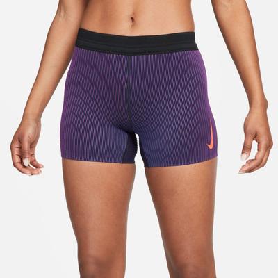 Women's Nike AeroSwift Tight Running Shorts BRT_PURPLE/CRIMSON